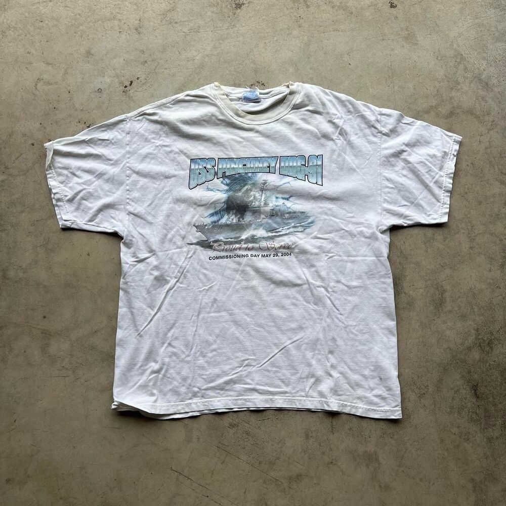 USS Pinckney DDG 91 Commissioning Day 2004 Tee Mens size XL promo
